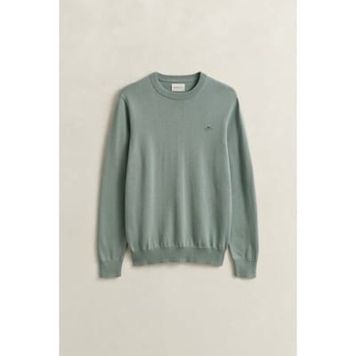 Gant Trui Classic Cotton Ronde Hals Ceramic Grey / male