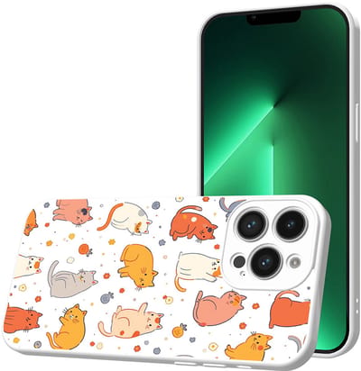 Smartphonica Telefoonhoesje Geschikt voor iPhone 13 Pro met Katten en Poezen opdruk - TPU Back Cover Case Cats Design - Wit geschikt voor iPhone 13 Pro