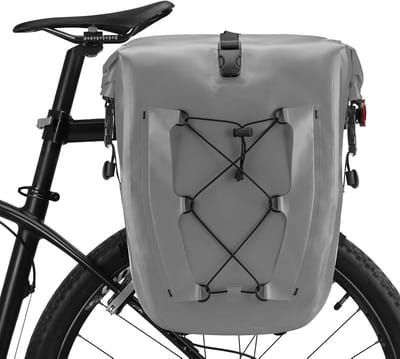 KZQ 32 Liter Waterdichte Fietsentas Voor Achterdrager Met Elastische Koorden - Geschikt Voor Mountainbike Racefiets Woon Werkverkeer En Fietstochten - Grijs