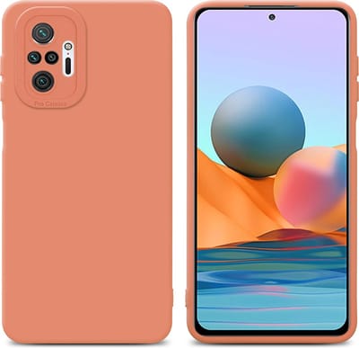 Cadorabo Hoesje geschikt voor Xiaomi RedMi NOTE 10 PRO in FLUID LICHT ORANJE - Beschermhoes gemaakt van flexibel TPU silicone Cover Fluid Case
