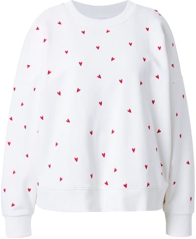Studio Untold - Dames - Sweatshirt oversized Heart-borduursel - Off-white - Maat 42+