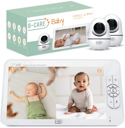 B-Care Sparkle Ultimate - Babyfoon Met 2 Camera´s - 7.0 Inch HD Baby Monitor - Split Screen - Zonder Wifi en App