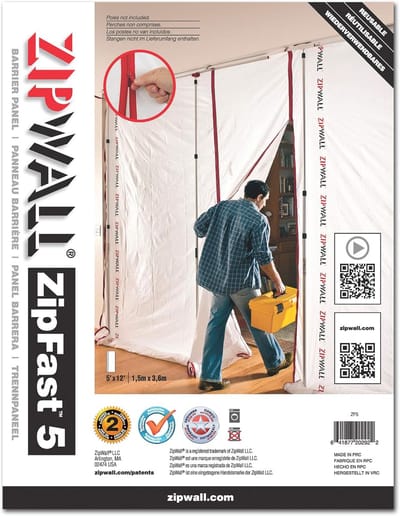 Herbruikbare Barrière - Stofscherm - Stofvrij Werken - Vlamvertragend Materiaal - 152 cm - Wit