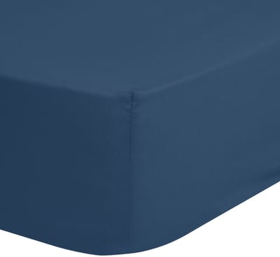Good Morning hoeslaken effen kleur - 1 persoons 90x200 cm - Denim - 100% Katoen renforce