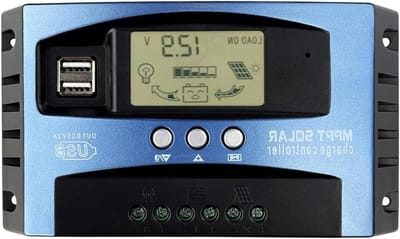 MPPT Zonne Laadregelaar - Intelligente Acculader - Zonne-energie Beheer - Automatische Parameter Instelling - 100 A - Blauw