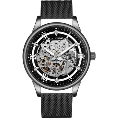 Heren Automatisch Mechanisch Horloge Hoge Kwaliteit Waterdicht Uitgesneden Transparant Lichtgevend Mechanisch Horloge Mannen gray