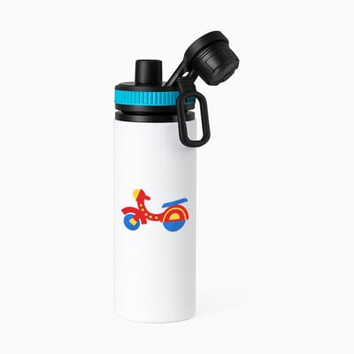 Hacebo® - speelgoed motor waterfles met draaidop blauw - Motor - Motorsport liefhebbers - Brommer - tweewieler - cadeau - water fles - 850ML