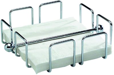 APS Servetstandaard Wire - verchroomde servethouder - 19 x 19 x 6,5 cm