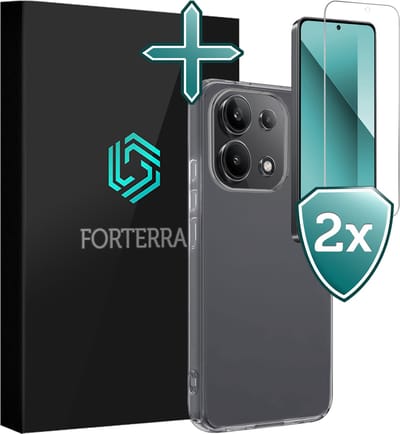 Hoesje Met 2x Screenprotector - Geschikt voor Xiaomi Redmi Note 13 4G - Sterk & Shockproof - Telefoon Hoes - Back Cover - Siliconen Case - Transparant
