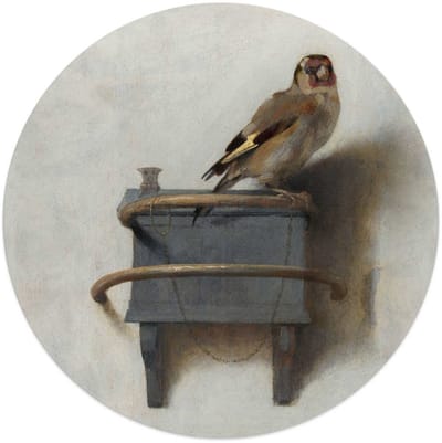 Glasschilderij Carel Fabritius - Het Puttertje - Ø 50 - Glas - REINDERS