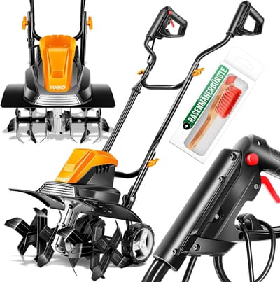 Elektrische Bodemwoeler - Tuinhakker Grondwoeler - Zaaibed Voorbereiden - Onderhoudsvrije Slakkentransmissie - 45cm Werkbreedte