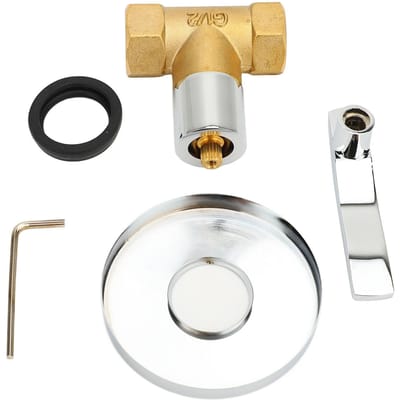Robinet d'angle 1/2 Cuivre Anti-fuite Installation Encastrée Robinet d'arrêt d'eau pour Cuisine Salle de Bain white