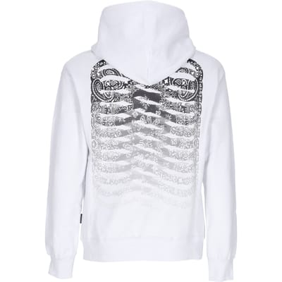 Lichtgewicht sweatshirt met capuchon heren ribben bandana hoodie wit