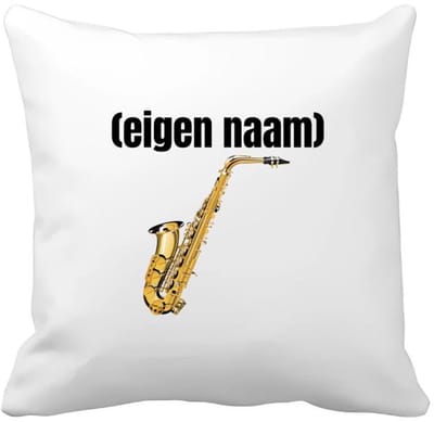 Akyol - saxofoon met eigen naam Kussen hoes - Saxofoon - muziek liefhebbers - iemand die houdt van saxofoons - verjaardag - cadeau - kado - 40 bij 40 cm