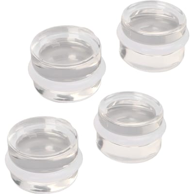 Lot de 4 butées de porte en plastique acrylique transparent de forme ronde sans perçage pour salon, salle de bain