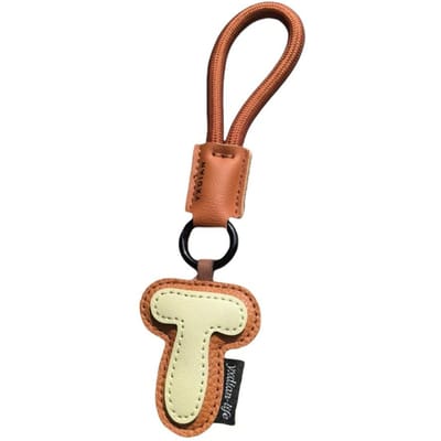 Porte-clés Lettre Douce 26 Cuir PU Charms Suspendus Sac Porte-clés Alphabet Ornements Porte-clés de Voiture Lettre Chanceuse Pendentif Cadeau brown