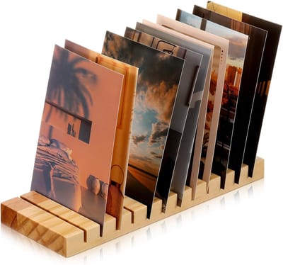 Platenrek - Vinyl Houder - Displaystandaard - Wenskaartenstandaard - Met 12 Vakken - Voor Foto'S, Boeken, Kunstwerken, Opberg- En Displayruimte