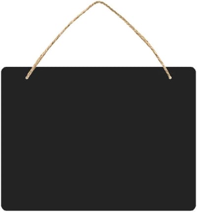 Daity 1 Pack - Klein krijtbord - houten dubbelzijdig hangend schoolbord - memobord - vintage uitwisbaar bord met ophangkoord voor bruiloften - keukens en huisfeestdecoratie (zwart)