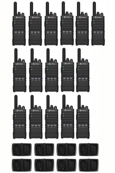 Set van 16 Cobra PX650 UHF PMR446 vergunningsvrije slimline portofoons IP54