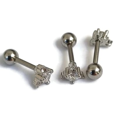 Aramat Jewels | Piercings | Helixpiercing Driehoek Zirkonia 6mm | | | |6mm | Staal | Volwassenen | Verkleurd niet