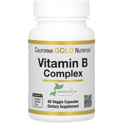 California Gold Nutrition, Vitamine B-complex, 60 vegetarische capsules