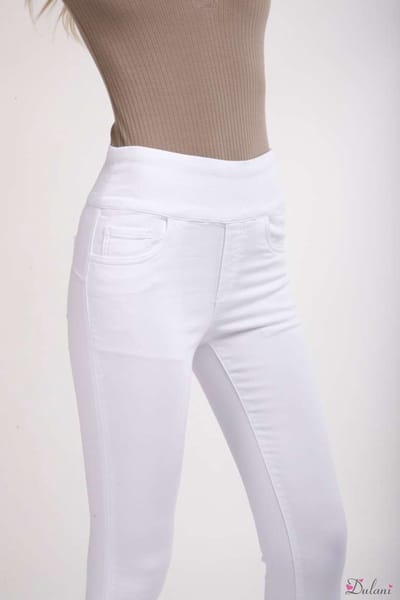 Broek Toxik3 met hoge taille jog denim extra comfy wit