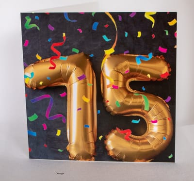 Gefeliciteerd wenskaart (A6) – 75 jaar verjaardagskaart | Kleintje Fotografie