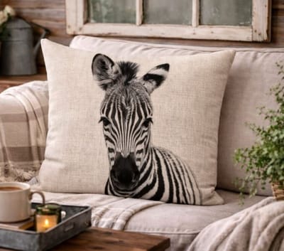 Canvas Wildlife Portraits Collection Kussenhoes - Zebra - 45x45 cm