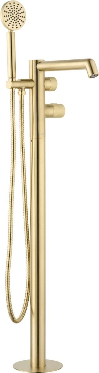 Ben Engraved Cross thermostatische vrijstaande badkraan met gravering geborsteld messing