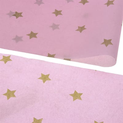 Vloeipapier 35x50cm Stars Gold - Roze Goud Zijdepapier - 200 vellen