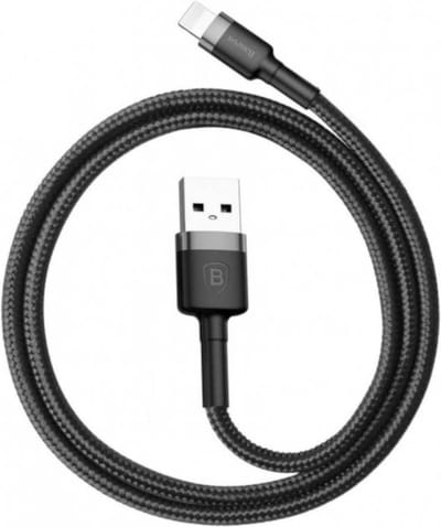 Baseus - Universele USB naar Lightning kabel - Geschikt voor o.a. Apple/iPhone en andere apparaten - 2 Meter - 2.5A - Zwart/Grijs
