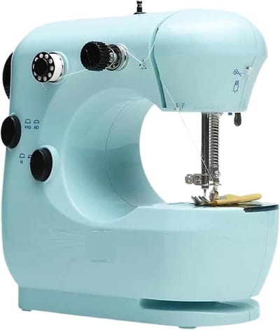 Naaimachine - Mini machine - Kleding repareren - Dubbele draad - 20x19x10cm - Wit