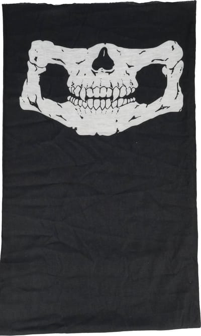 Haarsoires Haarband Multifunctioneel 45x25cm - Schedel Patroon - Wit Zwart - Elastische Stof - Bandana Col Nekwarmer - Sport Outdoor Casual - Unisex