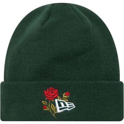 New Era Gebreide muts met roos voor volwassenen (Groen)