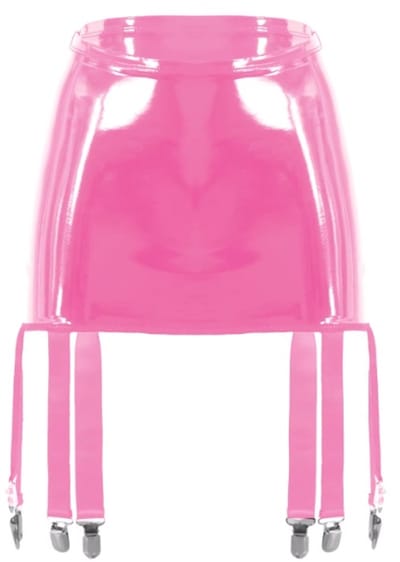 BamBella® - Datex mini Rok - Maat S/M - voor Jarratel kousen Roze Rollenspel sm dames sexy Glans kleding mix van Latex en stof