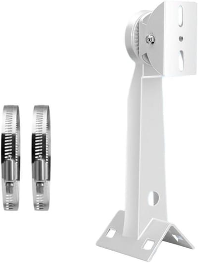 Camera Beugel - Muurhoek Houder - Buiten Beveiligen - Aluminiumlegering - Met Hoepels - Wit