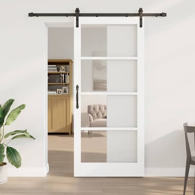 vidaXL - Schuifdeur - ORKDAL - Wit - en - Zwart - 93 - x - 211 - cm