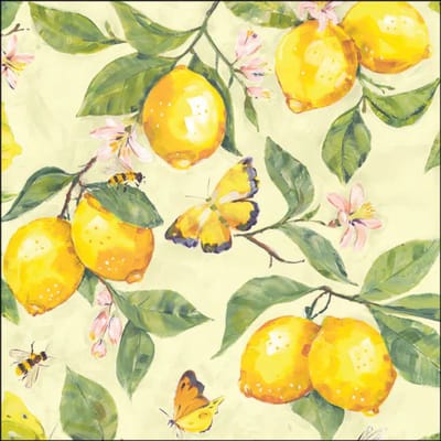 Ambiente Citroenen Fresh Lemons Papieren Servetten – Geel – 20 stuks – 3-laags FSC