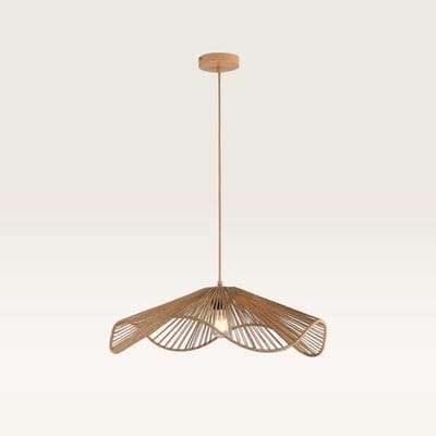 Lusenz - Papieren hanglamp eettafel - Bruin - Gevlochten papier - E27 Fitting - Dimbaar - Hoogte verstelbaar - Voor woonkamer, gang, slaapkamer, zolder en hal - Plafondlamp - Klassiek, Moderne lamp - Japandi