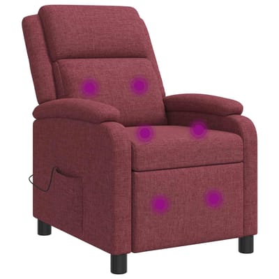 vidaXL - Massage - Relaxstoel - Wijnrood - Stof