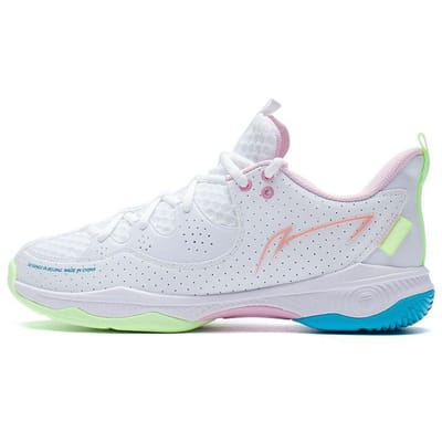 Li Ning Zhan Ji III Lite Schokabsorptie Rebound Low-Top Badmintonschoenen Unisex Schoenen Wit Roze AYZS016-3 41 white