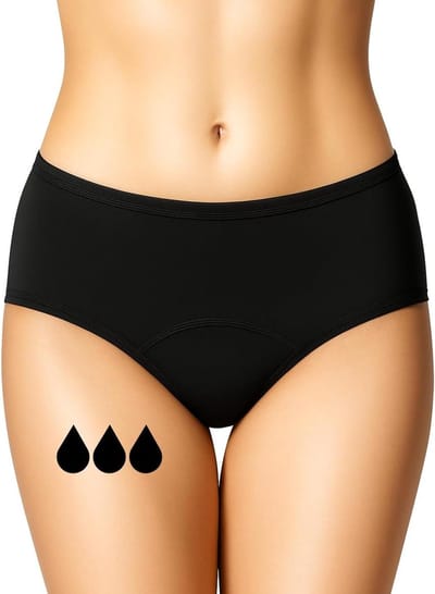 Menstruatie Ondergoed - Periode Broekjes - Comfortabele Bescherming - Absorberend Katoen - XXS-3XL - Zwart