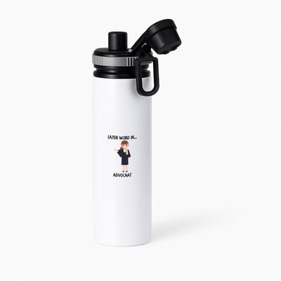 Hacebo® - Later word ik advocaat waterfles met draaidop grijs - Advocaat - Advocates - Jurist - pleiter - rechtsgeleerde - water fles - 850ML