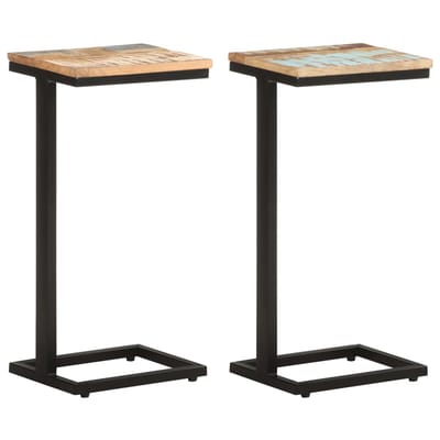 vidaXL - Bijzettafels - 2 - st - 31,5x24,5x64,5 - cm - massief - gerecycled - hout