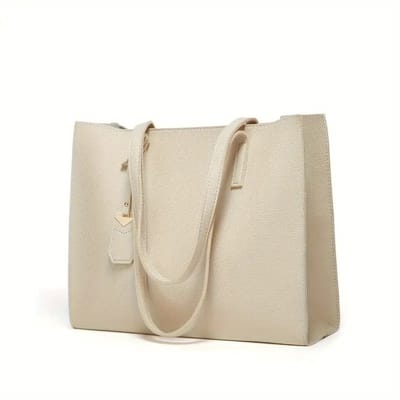 Livano Handtas Dames - Schoudertas - School - Shopper - Schooltas - Werktas - Wit