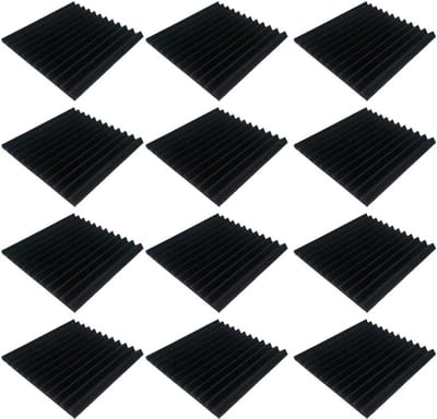 Akoestisch Schuim - Geluidsisolatie Panelen - Studio Geluid Verbeteren - Hoge Dichtheid Schuim - 12 Stuks - Zwart Bruin