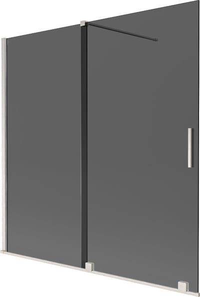 Mexen Velar tweedelige schuifbare badwand 160 x 150 , grafiet, geborsteld nikkel - 896-160-000-41-97