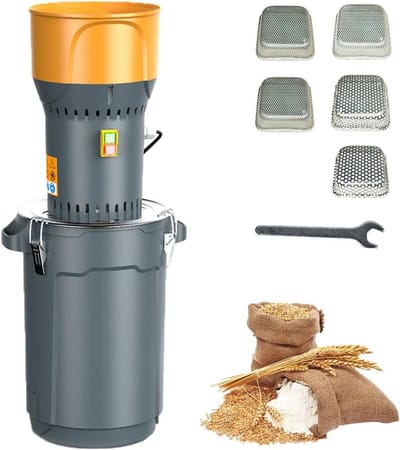 Graanmolen - Molen Verpulveraar - Granen Malen - Krachtige Motor - 45L - Zilver