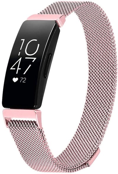 Bandje geschikt voor Garmin Inspire 3 - Roségoud Milanese Band