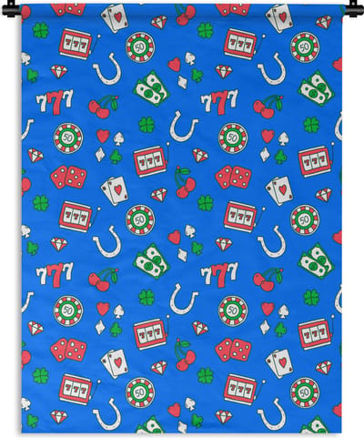 Wandkleed - Wanddoek - Patronen - Casino - Gokkast - Poker - 150x200 cm - Wandtapijt